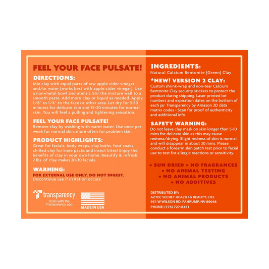 Aztec Secret Indian Healing Clay Facial & Body Mask, 32 oz